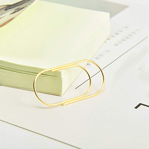 Supfoxer Gold Large Paper Clips  50pcs 50mm/1.97"" Jumbo Wide Planner Giant Paper Clip Non Skid Smooth Finish Steel Wire Office Supply Accessories (Gold) - Image 5